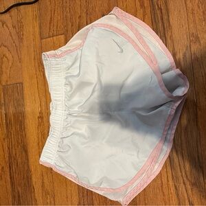 Nike Women's White and Pink Athletic Shorts